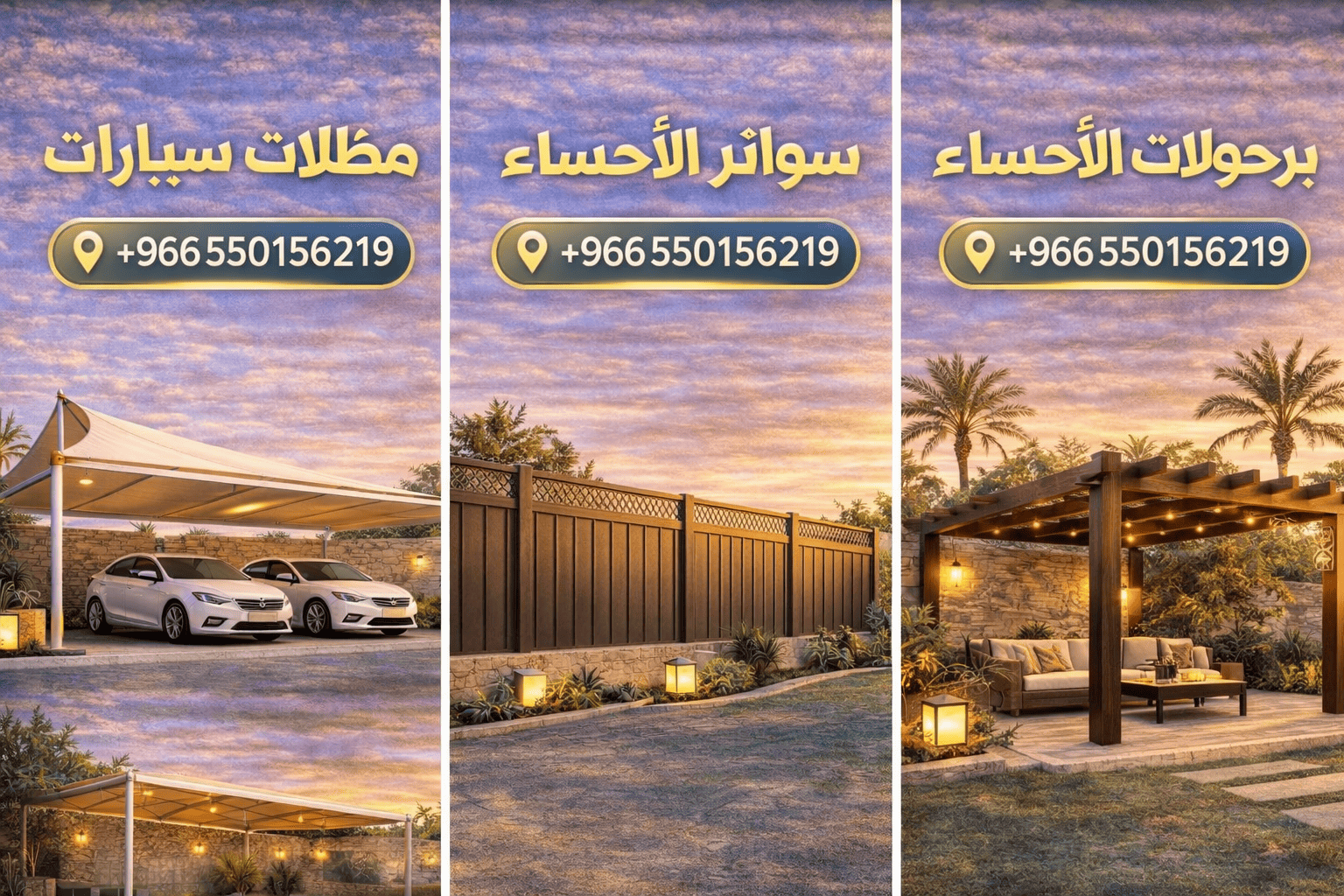 مظلات وسواتر الأحساء – مظلات سيارات | سواتر | برجولات | حدادة